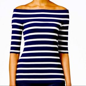 Off the should knit shirt